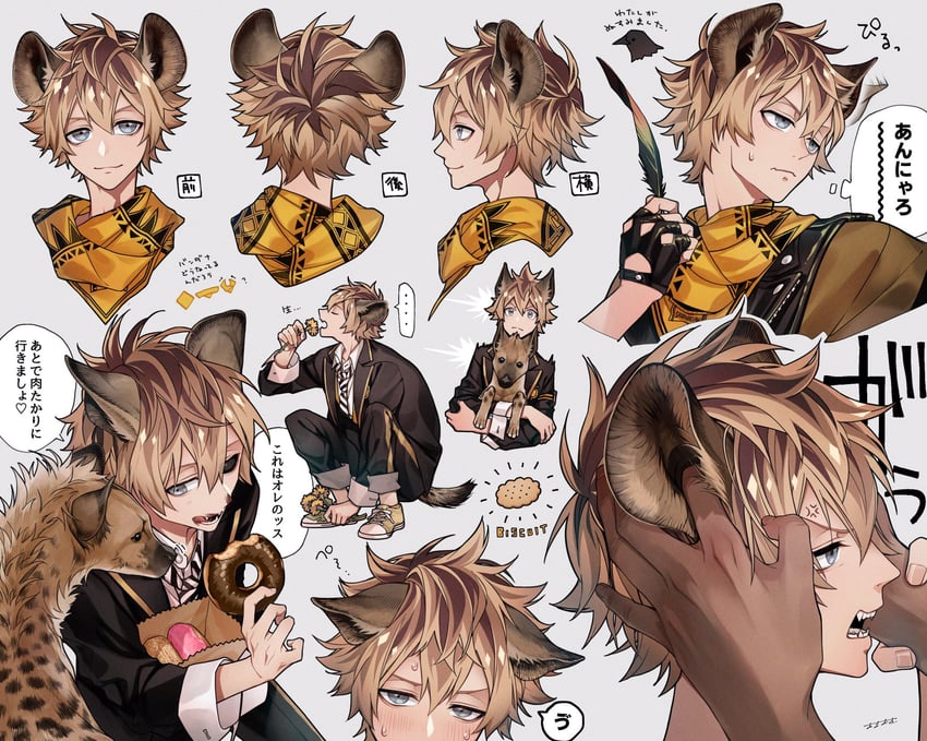 leona kingscholar and ruggie bucchi (twisted wonderland) drawn by 44sann