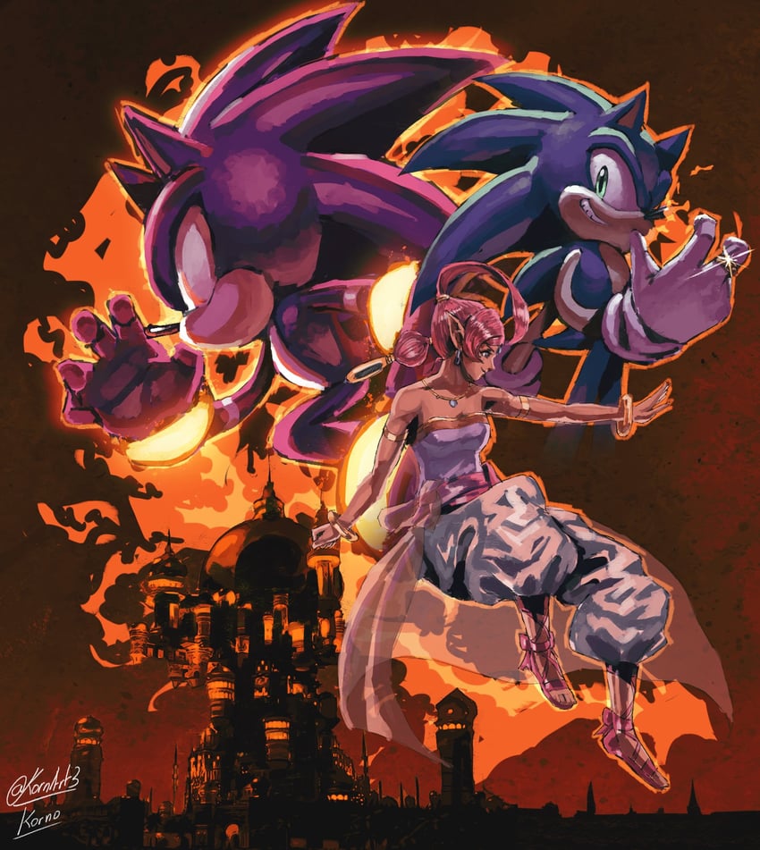 sonic the hedgehog, shahra, and darkspine sonic (sonic and 1 more