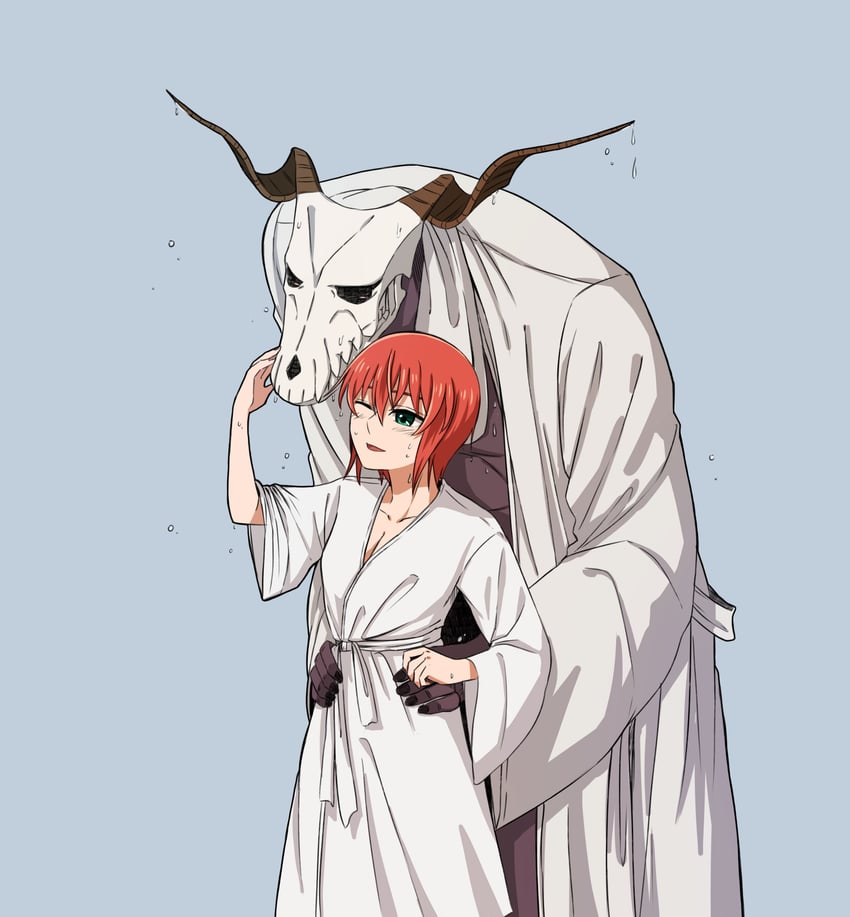 hatori chise and elias ainsworth (mahou tsukai no yome) drawn by delfuze