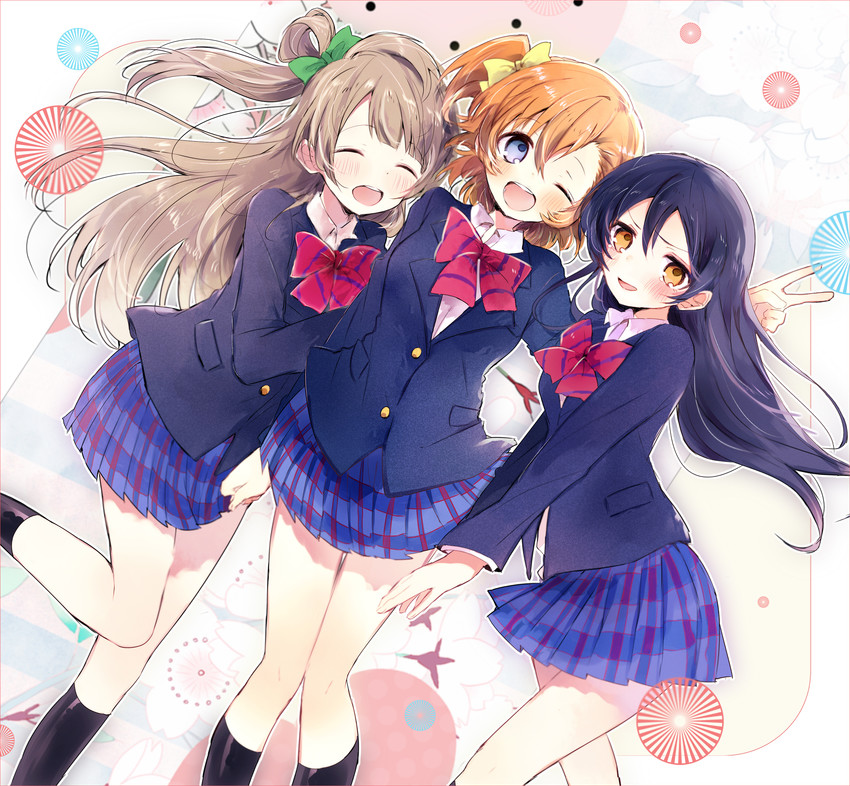 sonoda umi, minami kotori, and kosaka honoka (love live! and 1 more) drawn by ibo_(tototoii)