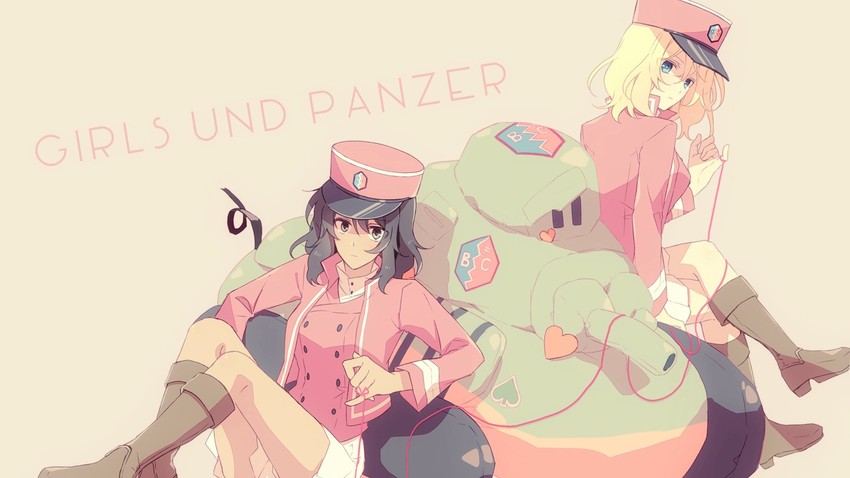 andou and oshida (girls und panzer) drawn by amazuki_jou