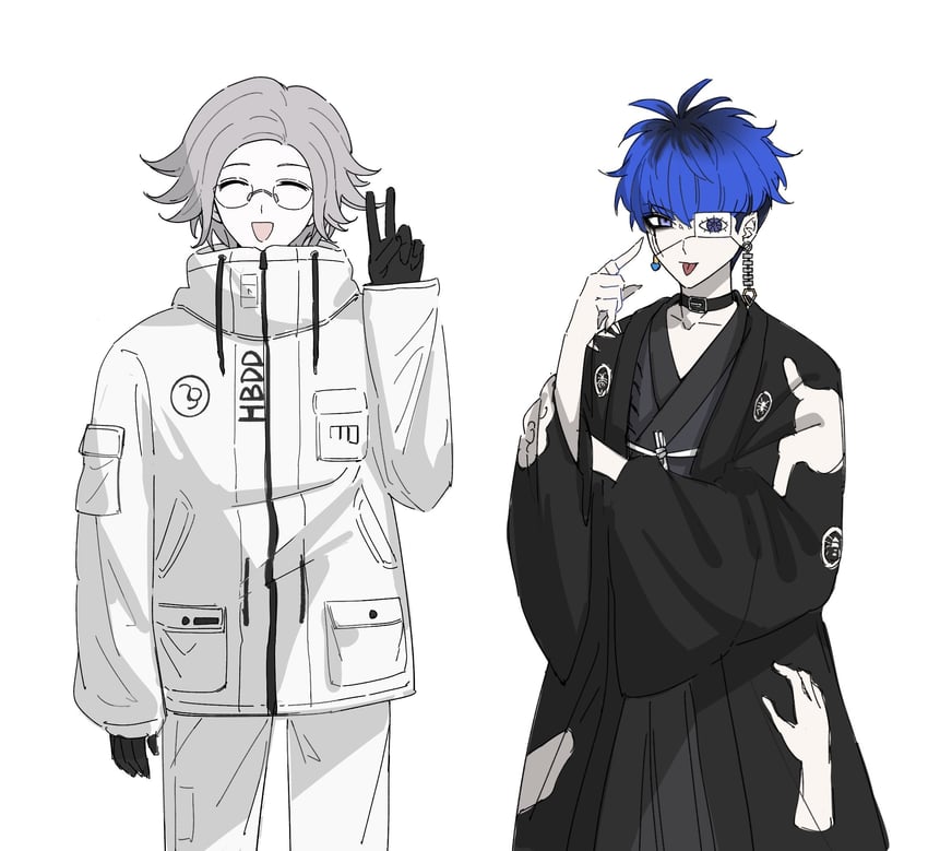 aotsuki eito and omokage yugamu (the hundred line -last defense academy-) drawn by ydhz01