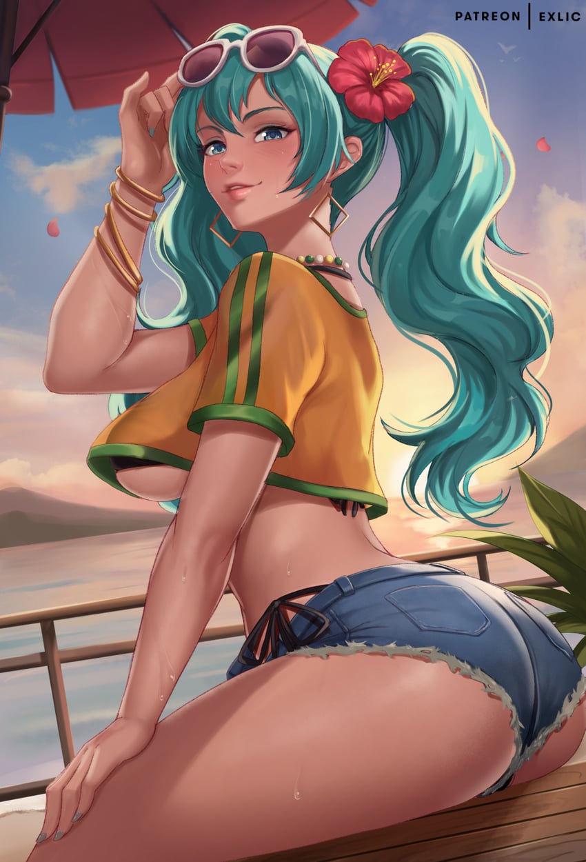 hatsune miku and brazilian miku (vocaloid) drawn by exlic