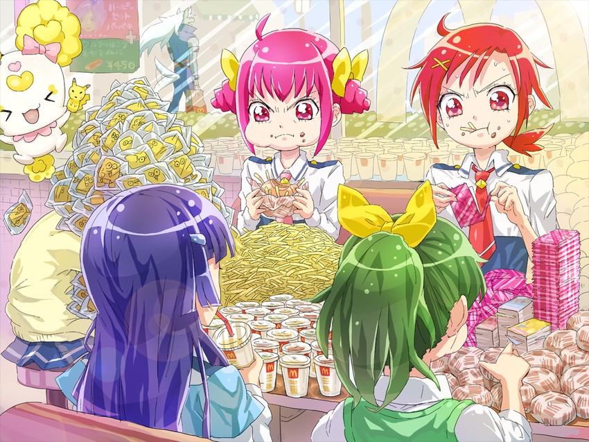 pikachu, midorikawa nao, kise yayoi, aoki reika, hino akane, and 5 more (pokemon and 4 more) drawn by owarine_miku