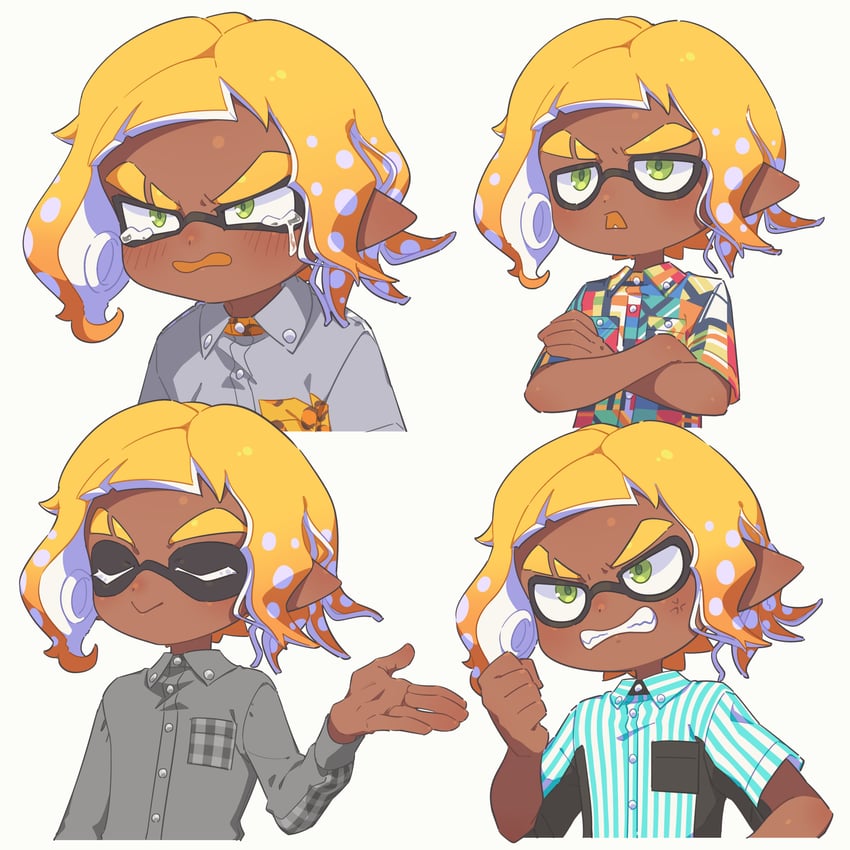 inkling player character and inkling boy (splatoon) drawn by surume01417