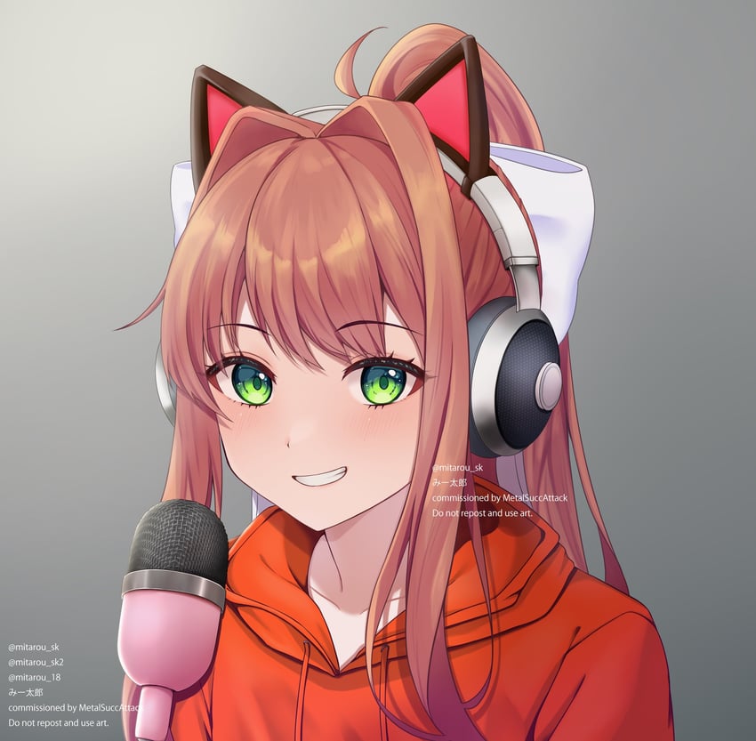 monika and pewdiepie (real life and 1 more) drawn by mi_tarou0412