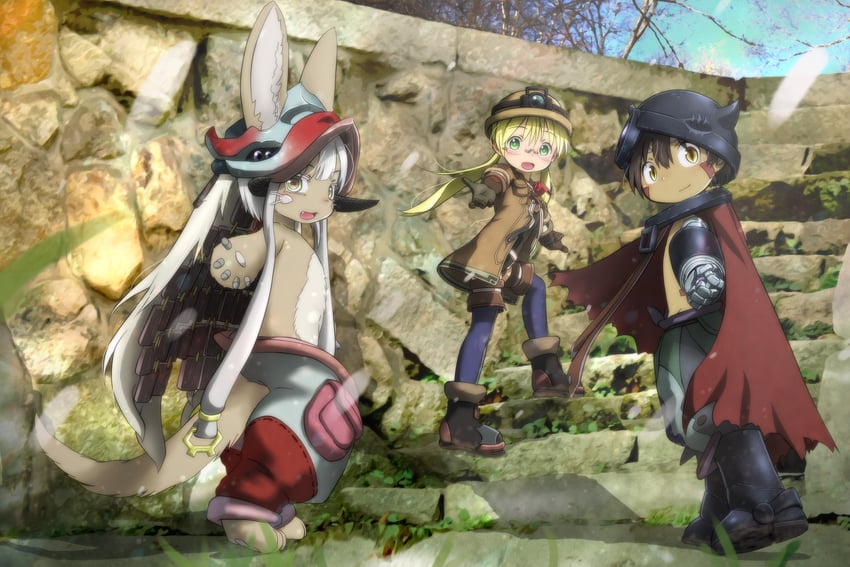 nanachi, reg, and riko (made in abyss) drawn by genya_(genya67)
