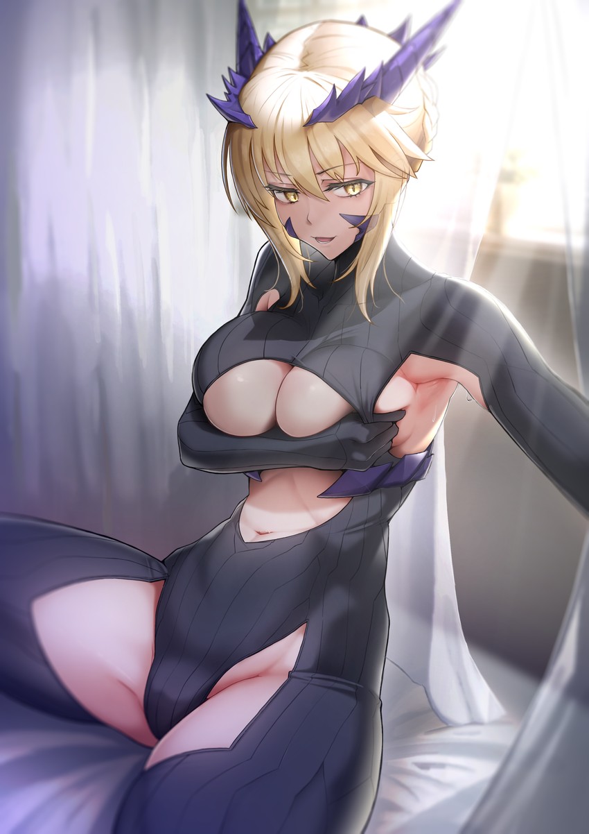 artoria pendragon (fate and 1 more) drawn by solar_(happymonk)