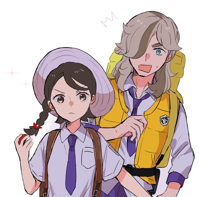 juliana and arven (pokemon and 1 more) drawn by hinata_(ryohinata)