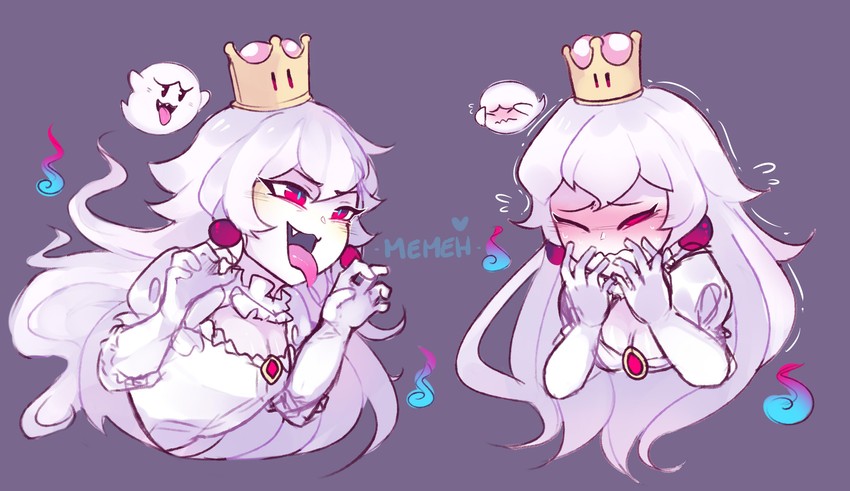princess king boo and boo (mario and 2 more) drawn by memeh