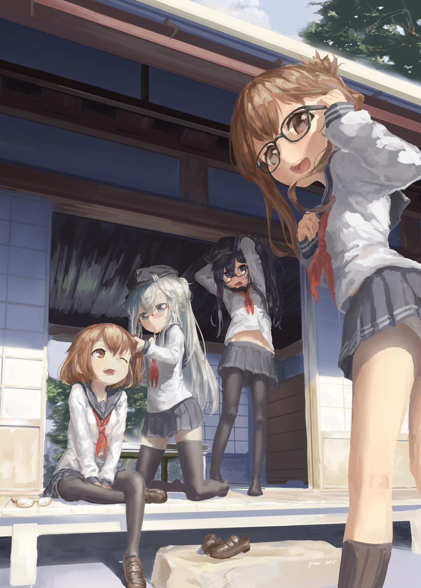 hibiki, inazuma, ikazuchi, and akatsuki (kantai collection) drawn by plex