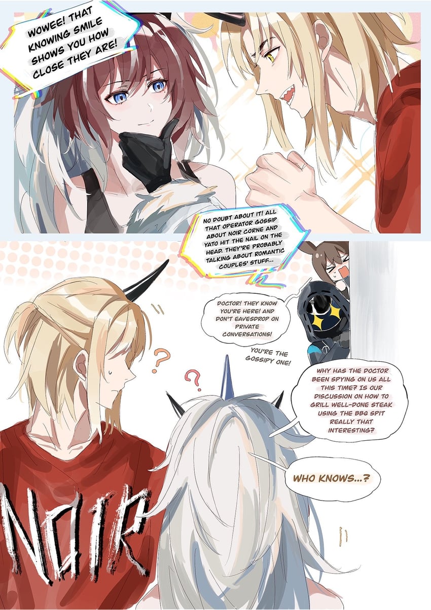 doctor, amiya, yato, kirin r yato, noir corne, and 1 more (arknights and 1 more) drawn by zuo_daoxing