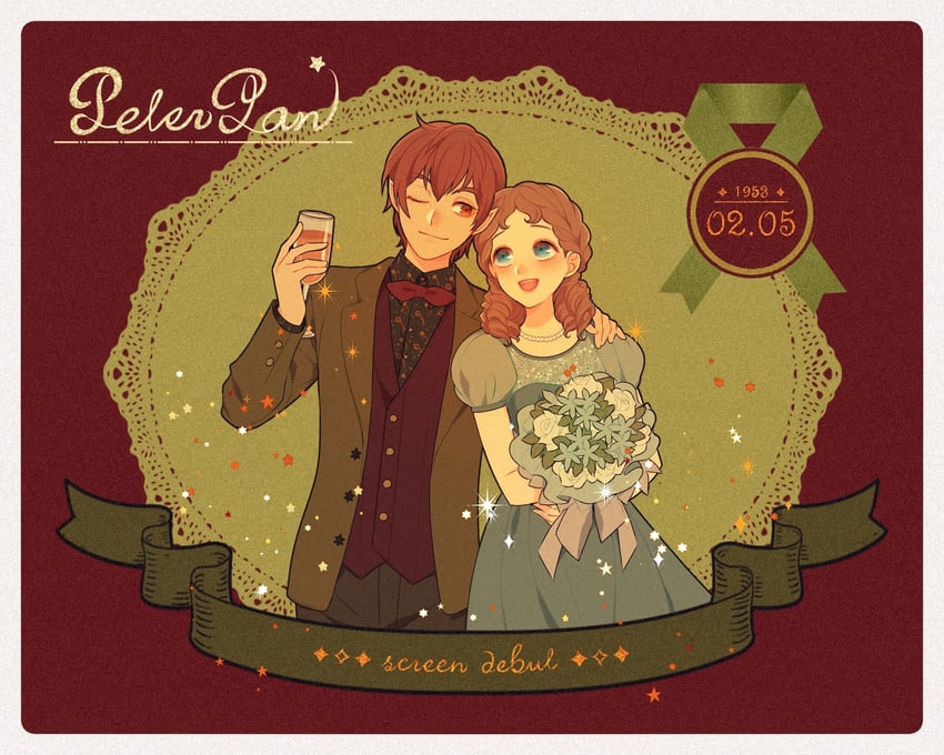 peter pan and wendy darling (walt disney's peter pan) drawn by mizala