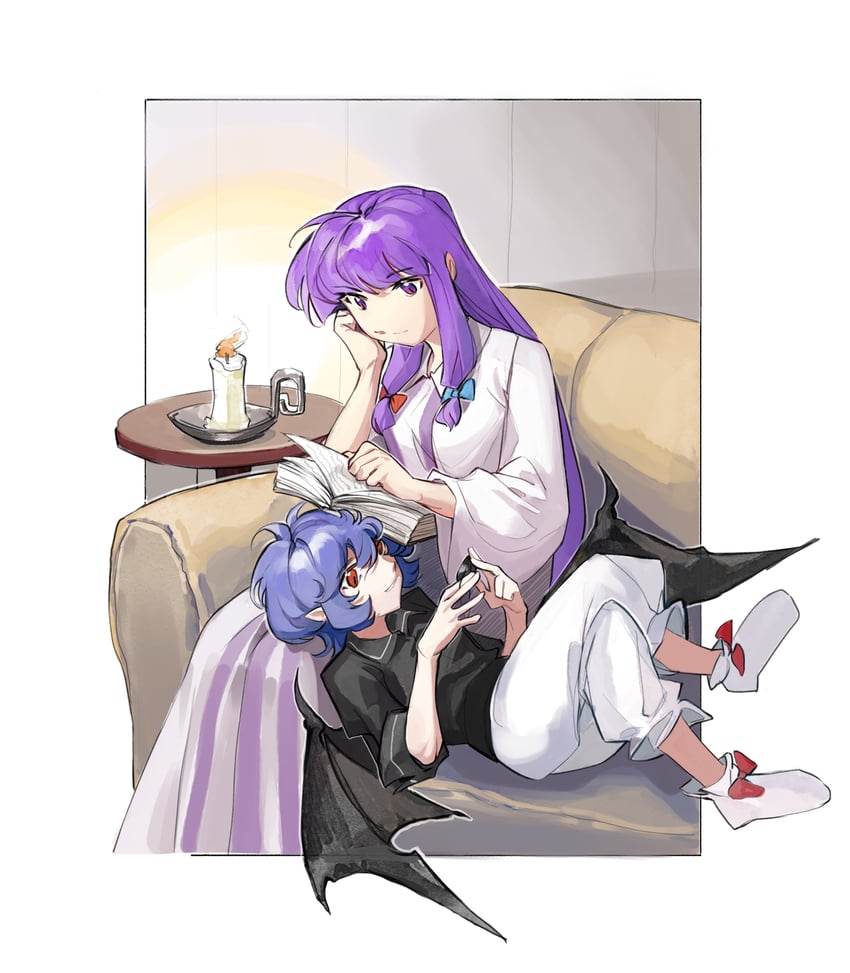 remilia scarlet and patchouli knowledge (touhou and 1 more) drawn by crt599