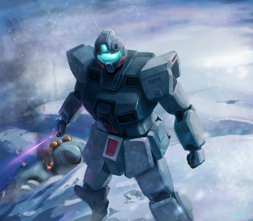 hygogg and gm cold districts type (gundam and 1 more) drawn by yi_gesang