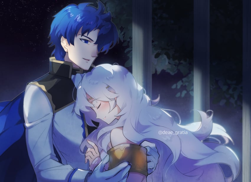 sigurd and deirdre (fire emblem and 1 more) drawn by yomusugara_(uzo-muzo)