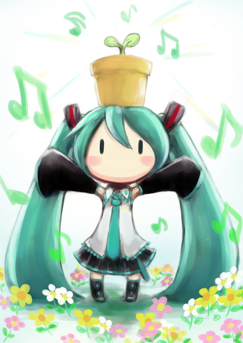 hatsune miku (vocaloid and 1 more) drawn by musclecar