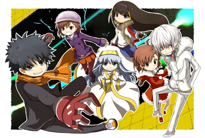 misaka mikoto, kamijou touma, accelerator, index, last order, and 1 more (toaru majutsu no index and 1 more) drawn by aohane_riko