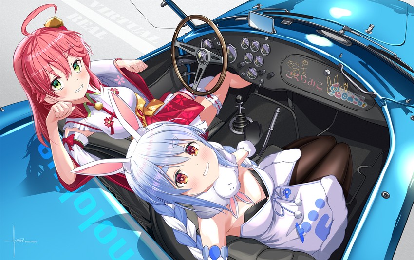 usada pekora, sakura miko, and don-chan (hololive) drawn by hinazuki_maara