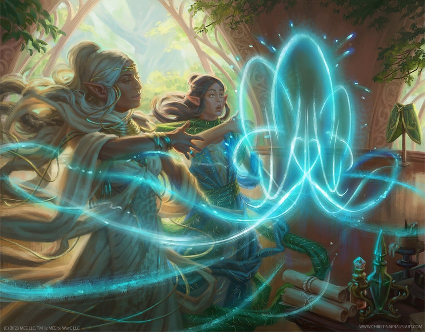 galadriel and arwen (magic: the gathering and 1 more) drawn by ebenherzart
