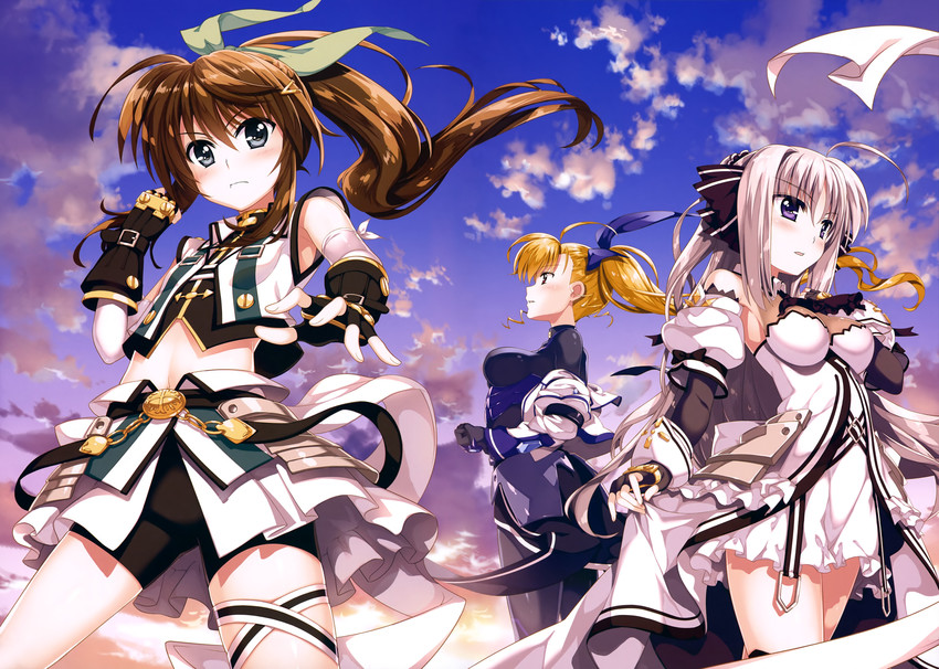 vivio, fuka reventon, and rinne berlinetta (lyrical nanoha and 1 more) drawn by fujima_takuya
