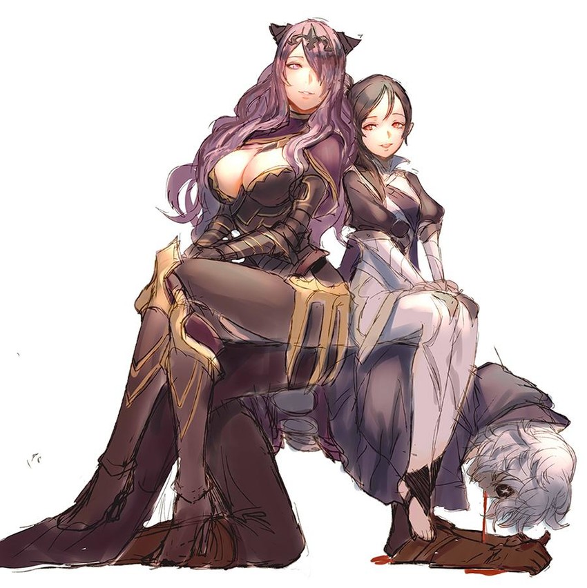 female corrin, camilla, and niles (fire emblem and 1 more) drawn by kokutan_kitsunen