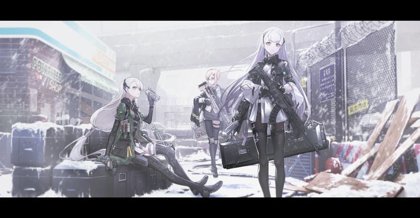 ak-alfa, mg4, and srs (girls' frontline) drawn by wu_lun_wujin