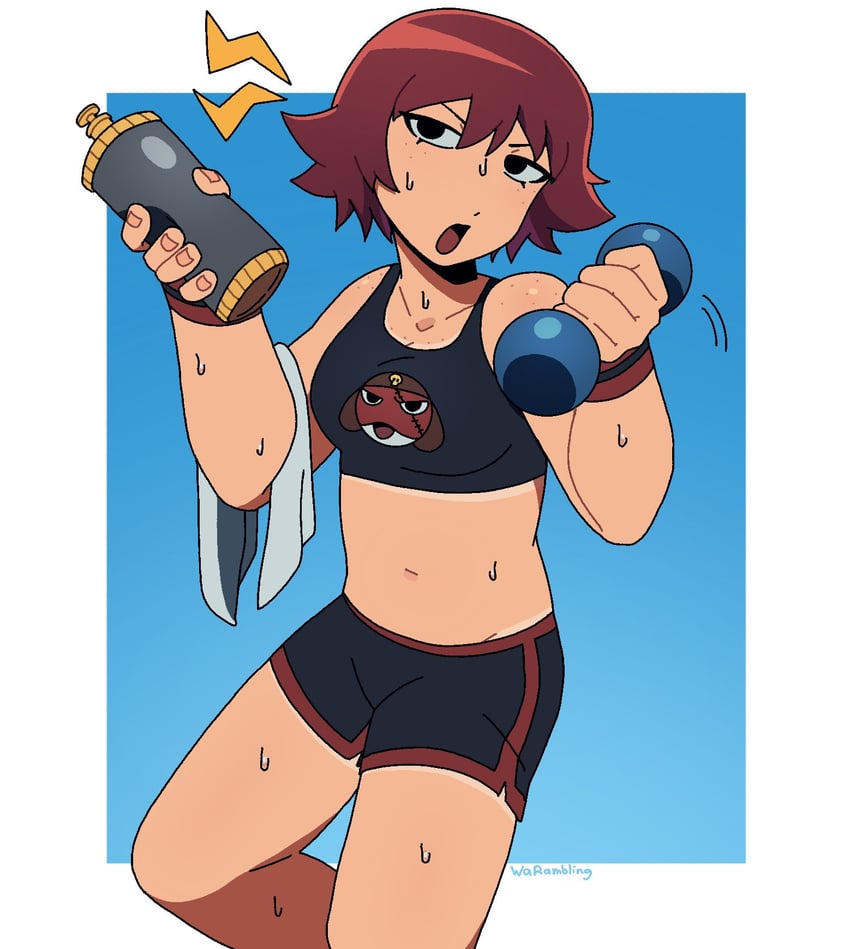 kim pine and giroro (scott pilgrim and 1 more) drawn by warambling