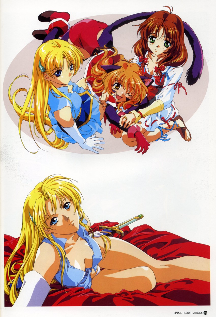 sharon, mew, and nina (words worth) drawn by rin-sin