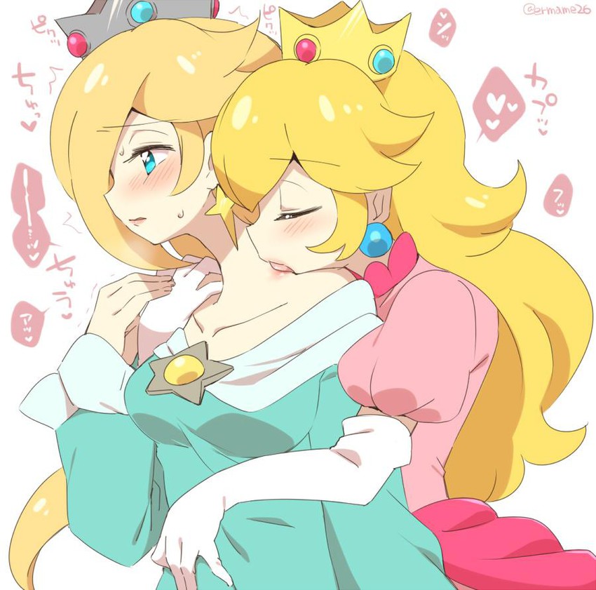 princess peach and rosalina (mario and 1 more) drawn by eromame