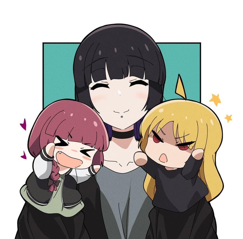hiroi kikuri, ijichi seika, and pa-san (bocchi the rock!) drawn by goumonsha