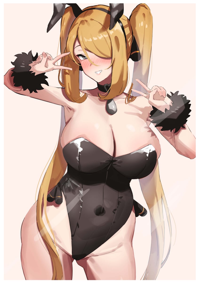 cynthia (pokemon and 1 more) drawn by fuji_(rua-258)