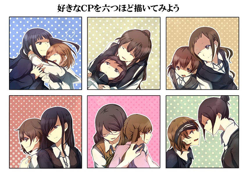 toomi yuna, komano hina, tsurugimine kiri, sonou tsukuyo, enoki sachi, and 7 more (okujou no yurirei-san) drawn by safai