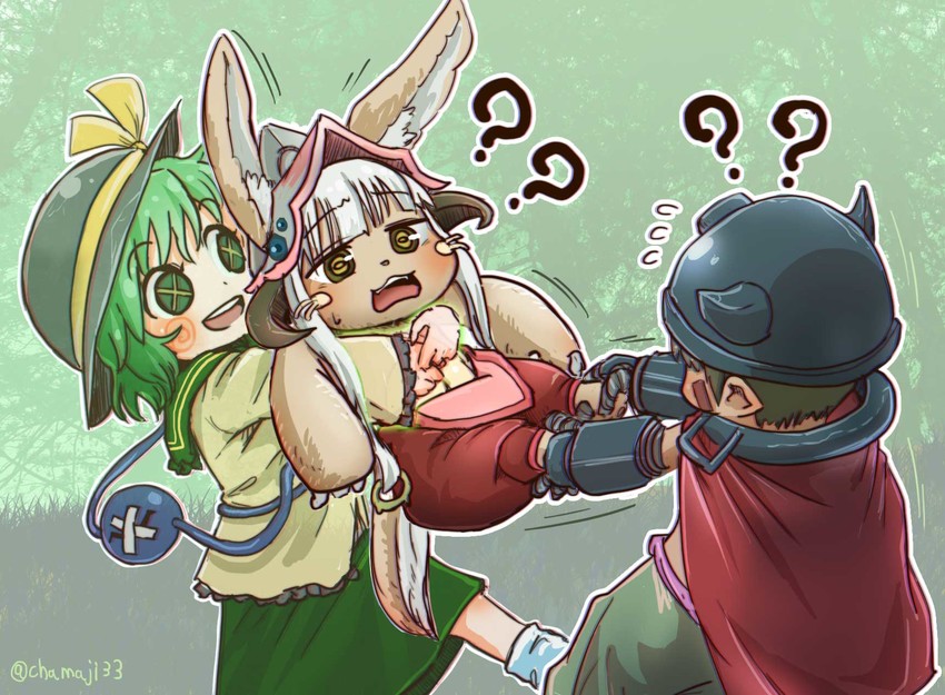 komeiji koishi, nanachi, and reg (touhou and 1 more) drawn by chamaji