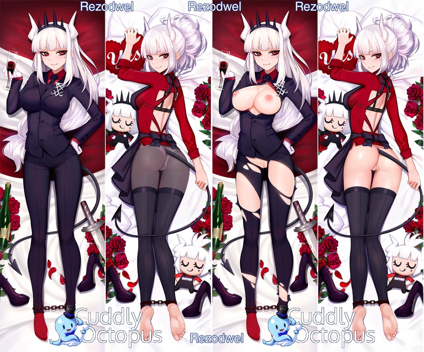 lucifer (helltaker and 1 more) drawn by rezodwel