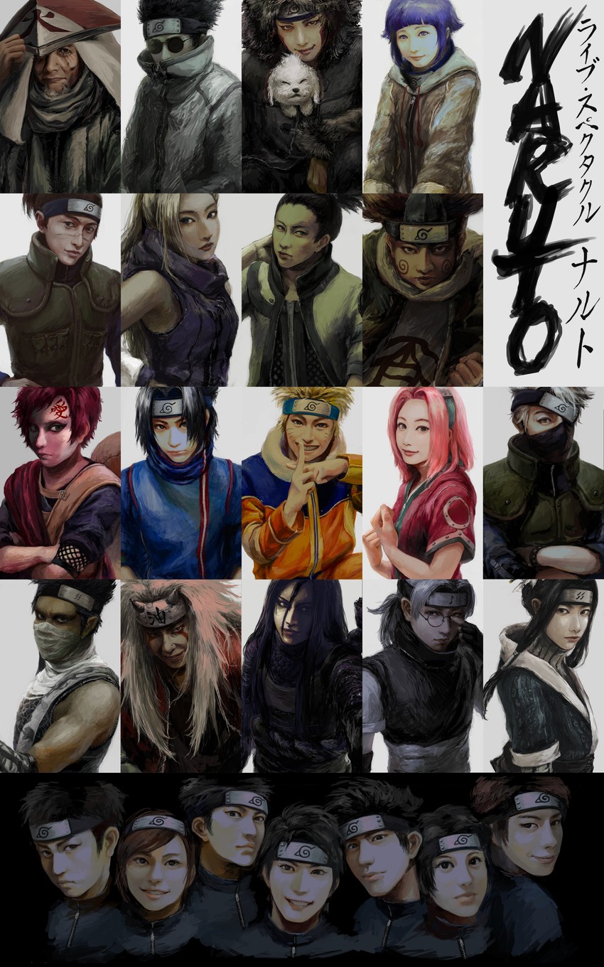 haruno sakura, uzumaki naruto, hyuuga hinata, uchiha sasuke, yamanaka ino, and 12 more (naruto) drawn by april_4april