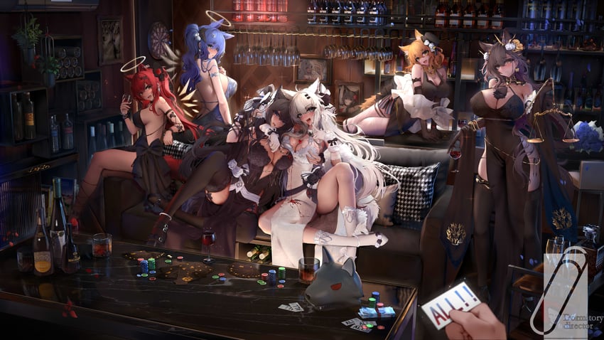 texas, lappland, exusiai, mostima, penance, and 1 more (arknights and 1 more) drawn by dormitory_director