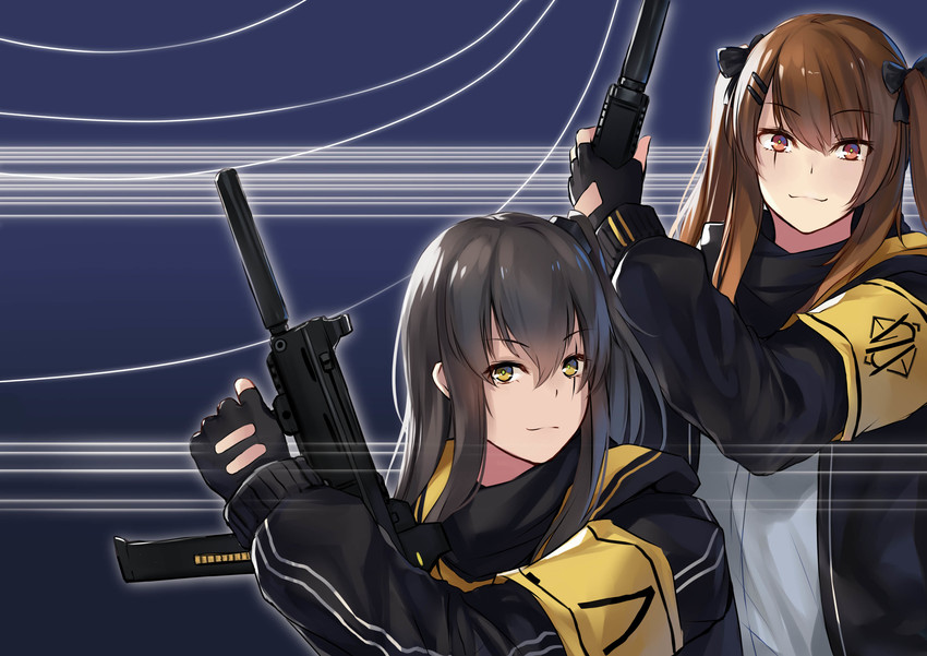 ump45 and ump9 (girls' frontline and 1 more) drawn by ina_(inadiary)