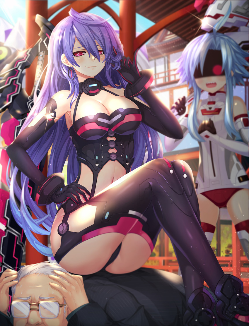 white heart, iris heart, and akudaijin (neptune and 1 more) drawn by beluga_dolphin