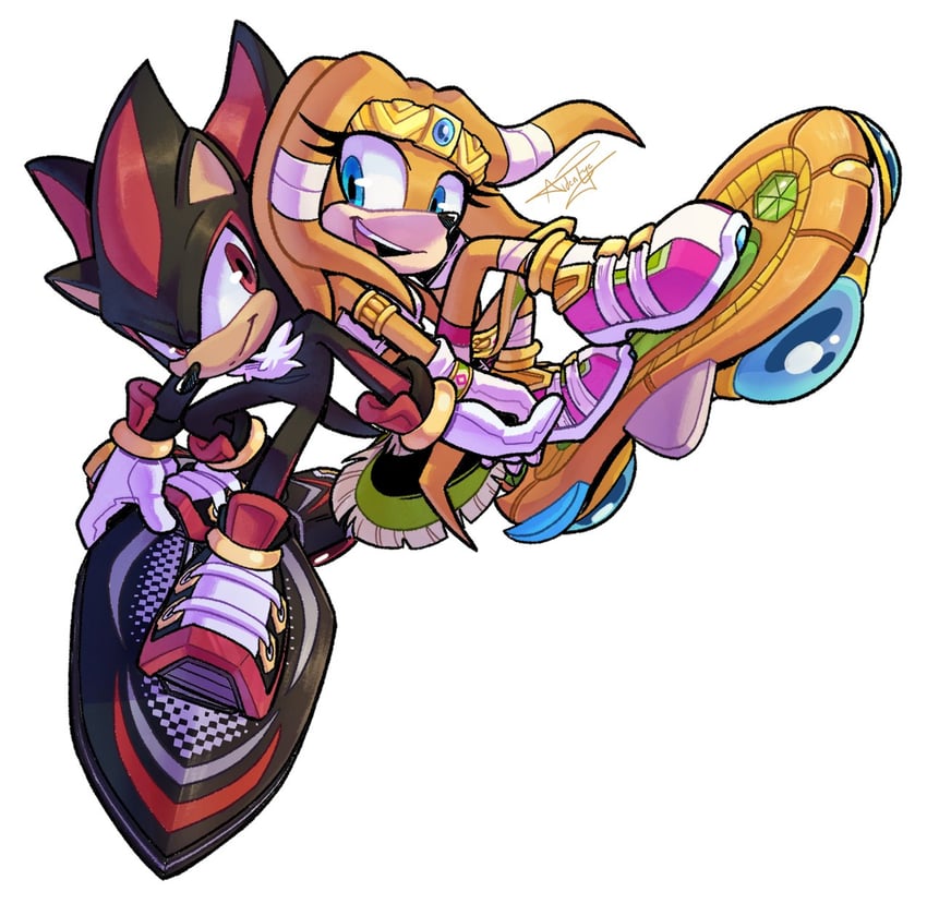 shadow the hedgehog and tikal the echidna (sonic and 2 more) drawn by aideneye99
