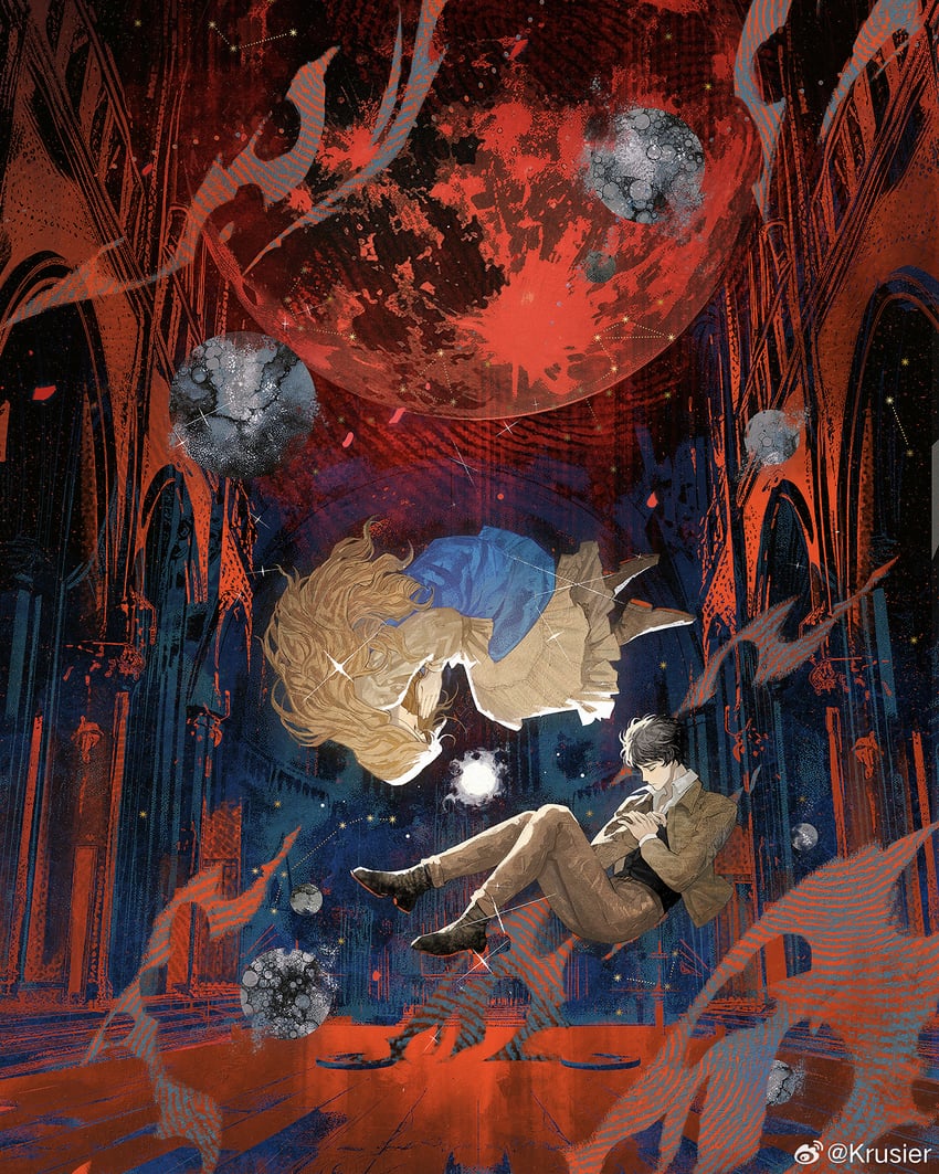 lumian lee and aurore lee (lord of the mysteries and 1 more) drawn by krusier