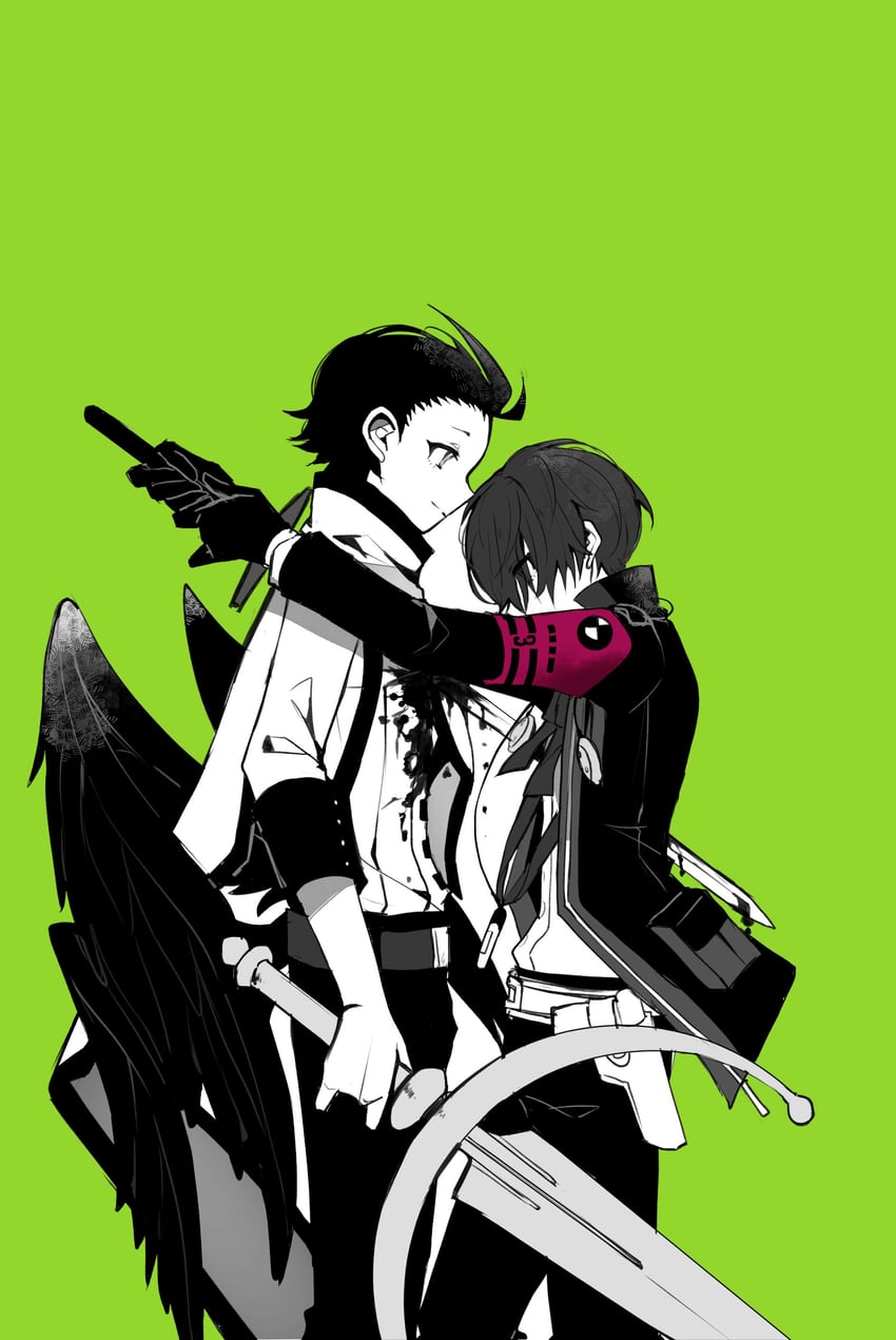yuuki makoto and mochizuki ryouji (persona and 1 more) drawn by teketeke_(tasutekete)