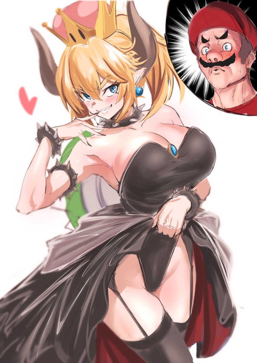 mario and bowsette (mario and 1 more) drawn by ulrich_(tagaragakuin)