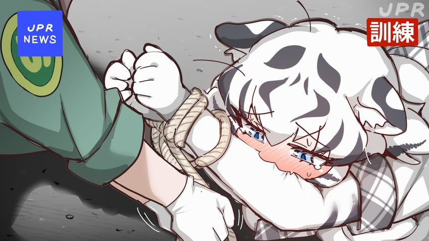 nana and white tiger (kemono friends and 1 more) drawn by tanaka_kusao