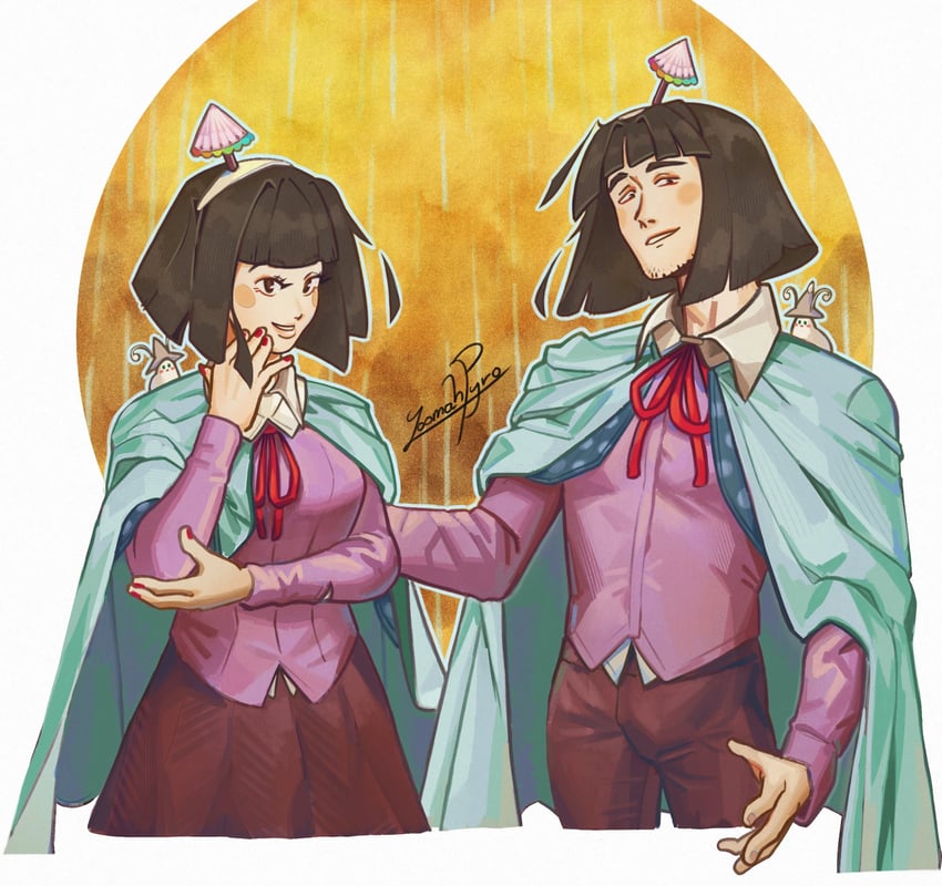 amanomiya jun and amanomori shou (len'en) drawn by yoomah