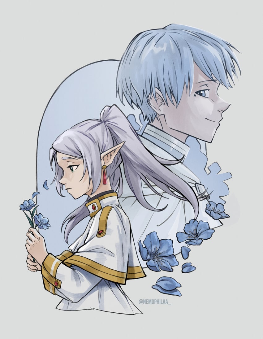 frieren and himmel (sousou no frieren) drawn by nemophila_(artist)