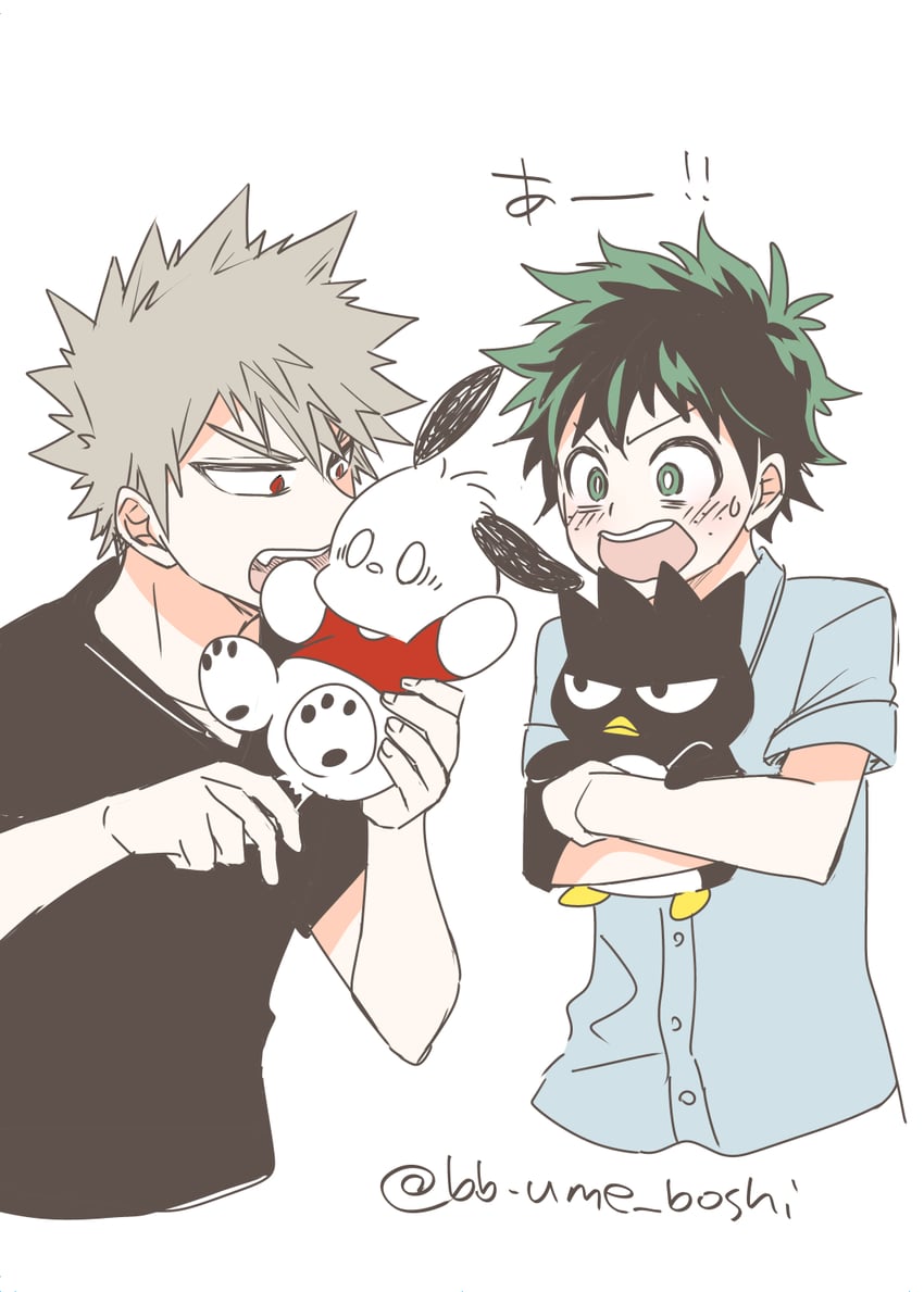 midoriya izuku, bakugou katsuki, pochacco, and badtz-maru (boku no hero academia and 1 more) drawn by ume_(326310)