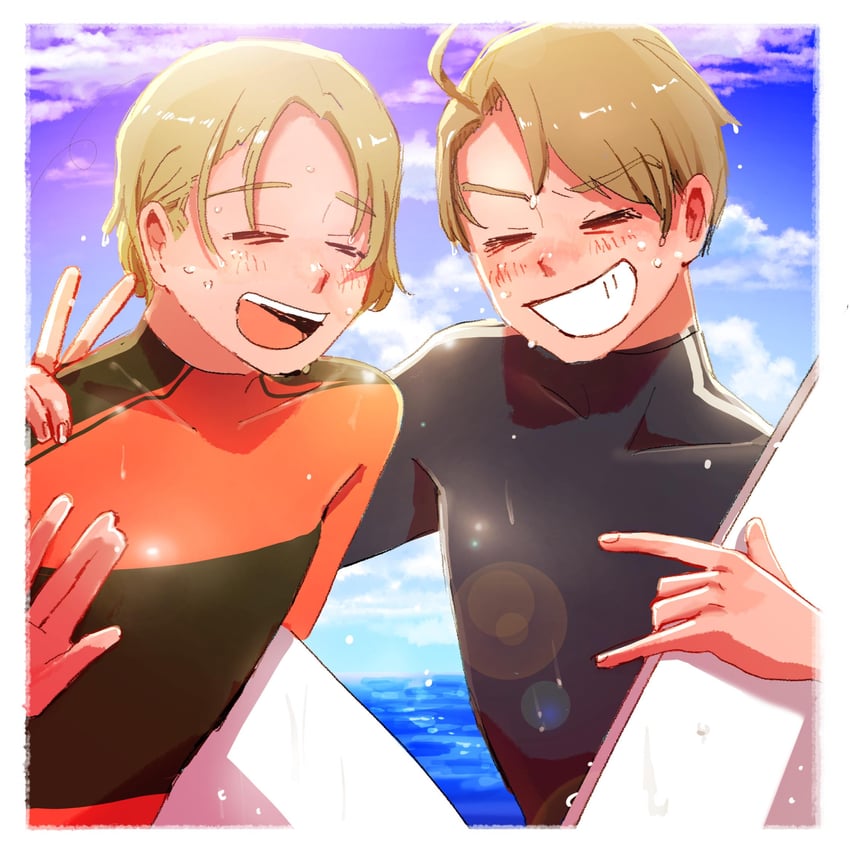 america and canada (axis powers hetalia) drawn by pcpc_onaka