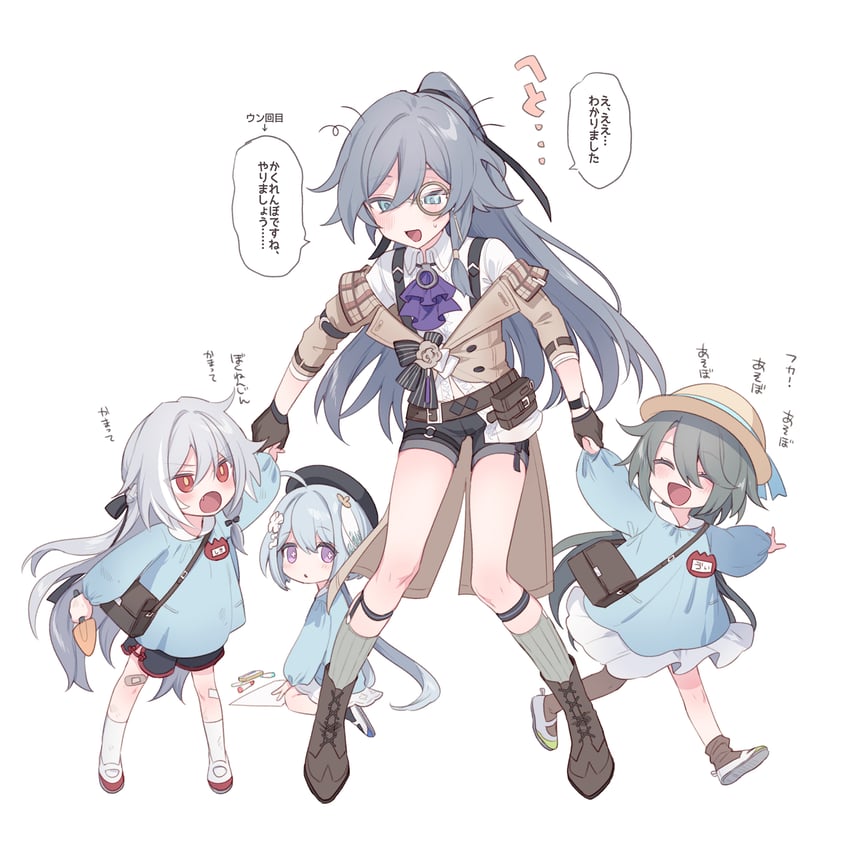 fu hua, herrscher of sentience, griseo, and vita (honkai and 1 more) drawn by takakura_aki
