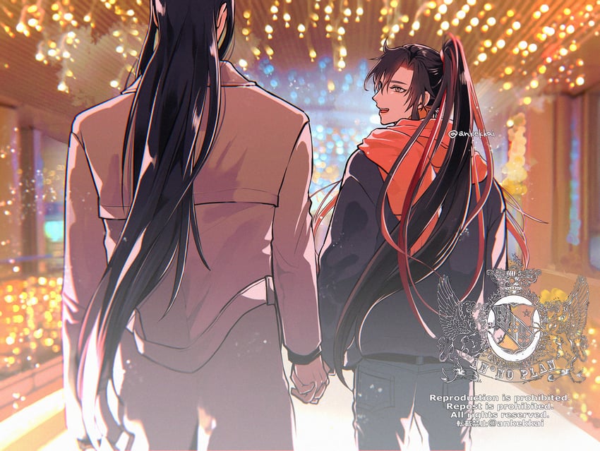 wei wuxian and lan wangji (modao zushi) drawn by ankekkai